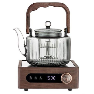 兴梵全玻璃煮茶壶喷淋式蒸汽围炉煮茶器煮茶炉电陶炉蒸煮两用套装