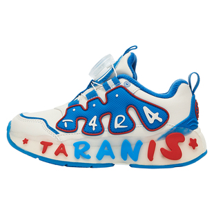 泰兰尼斯冬季新款闪灯鞋男童加绒保暖女童旋钮扣可控开关发光鞋子