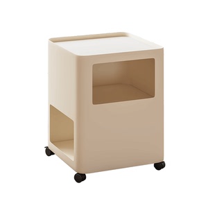 铁艺床头柜奶油风家用卧室创意床边柜可移动小型边几收纳柜免安装