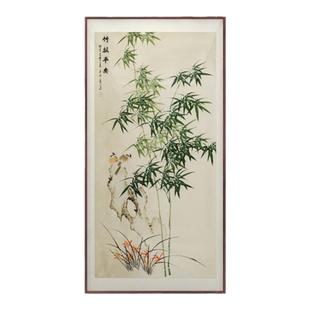 竹子挂画新中式玄关画2026年新款高端壁画水墨国画竹报平安装饰画