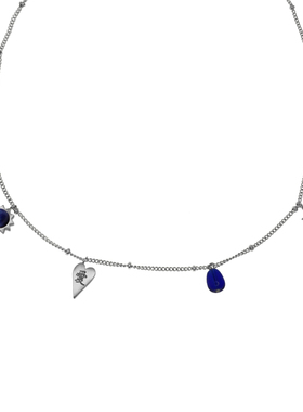 唤应叠戴项链原创设计爱心项链女