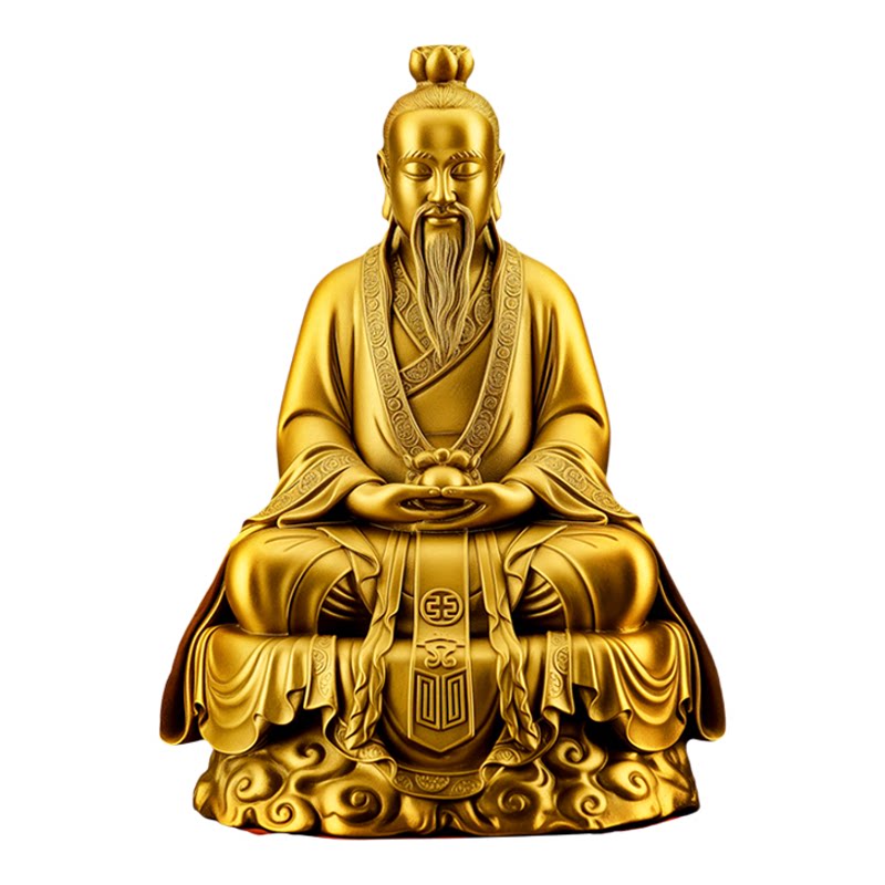 黄铜三清像摆件太上老君神像