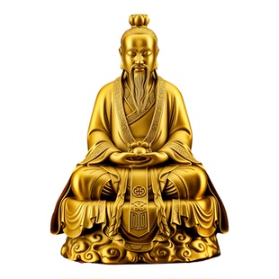 三清像摆件黄铜太上老君神像三清道祖元始天尊铜像道家供奉祖师爷