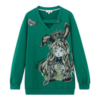 卡通人物针织提花卫衣lulualways