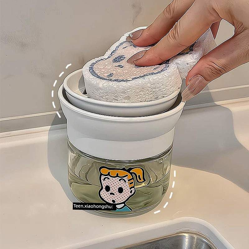 洗洁精按压器水槽皂液器洗碗神器厨房好物起泡洗手专用玻璃分装瓶