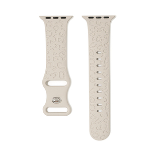 iserisewatch适用于iwatchs11表带applewatchs10/s8硅胶可爱花纹一体苹果手表se表带41/45mm高级新年红色女款