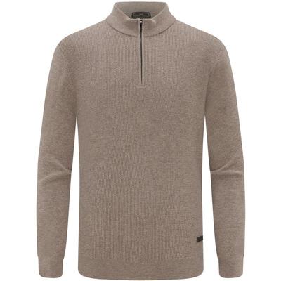 【羊毛羊绒】EMZ鄂尔多斯秋冬新款高级感老钱风半拉链针织毛衣男