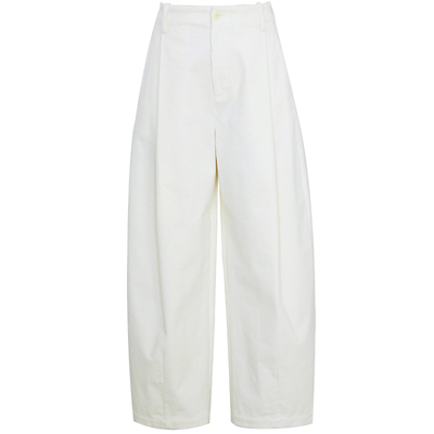 夏莫卡复古灯芯绒九分弧形阔腿裤