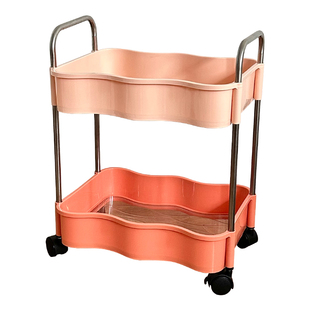 渐变零食收纳置物架家用床头卧室夹缝窄边多层可移动落地式小推车