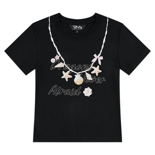 【DNA官方】贝壳女款短款T恤2025新款小众简约时尚百搭超修身上衣