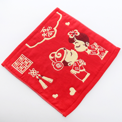 结婚婚庆用红色方巾35×35厘米