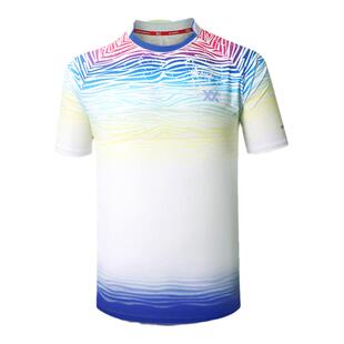 MAXX玛速官方正品速干透气羽毛球服时尚印花半袖大赛服 MXSET020T