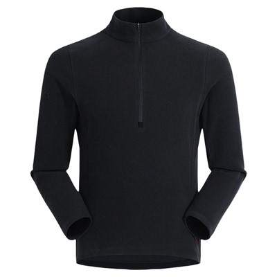 拓路者PolartecMicro户外轻量保暖抓绒衣男式立领拉链半开襟上衣