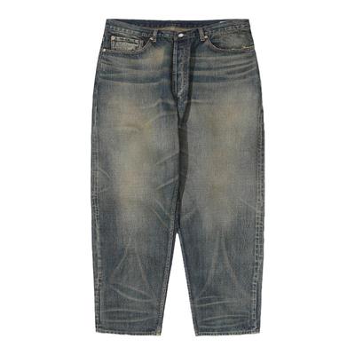 水洗牛仔长裤日产tires黄泥染