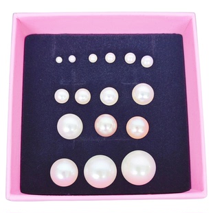 天然极强光单孔没有无孔不带孔近正圆半孔诸暨大小真珍珠颗粒散珠