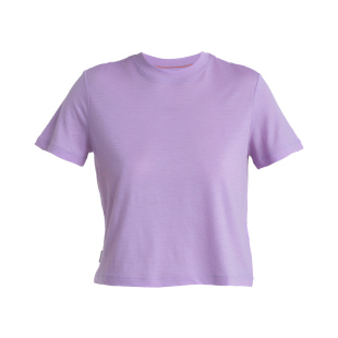 icebreaker 100%美丽诺羊毛女Tech Lite速干短袖T恤短款宽松户外