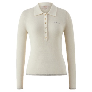 【绵羊毛】Eland衣恋毛衣女翻领长袖针织衫收腰上衣2026春季新款