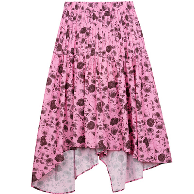 莓莓粉色不规则半身裙