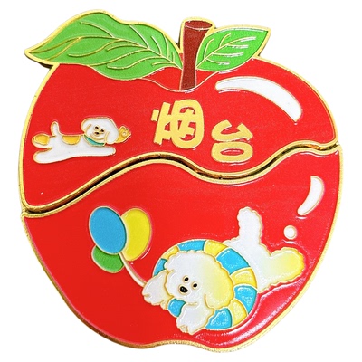 苹果文创烟台流沙金属冰箱贴