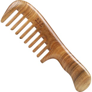 绿檀木梳子檀香木脱发正品天然桃木经络按摩头皮梳女士专用长发防