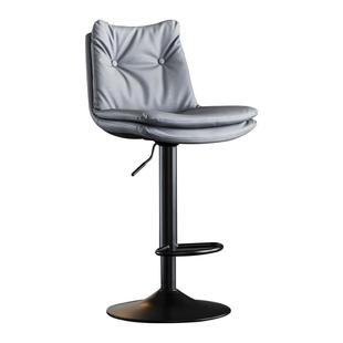 吧台椅子现代简约靠背收银北欧旋转前台高脚吧凳家用升降铁艺吧椅