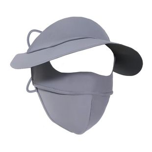 UPF50全脸防晒面罩大帽檐脸基尼防紫外线女遮阳帽子一体口罩防风