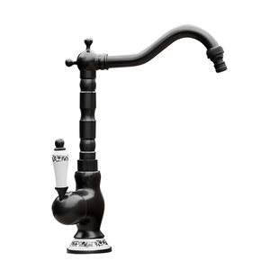 黑色全铜石头盆单冷防冻笼头庭院花园户外七字冷热水龙头浇花水嘴