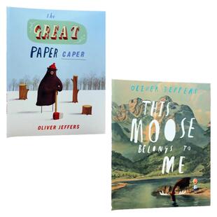 智慧小孩系列两册合售英文原版绘本Oliver Jeffers This Moose Belongs to Me这只驼鹿是我的The Great Paper Caper超级纸飞贼
