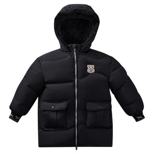 嫚熙宝贝儿童羽绒服宝宝保暖加绒加厚95白鹅绒服男童冬季外出外套