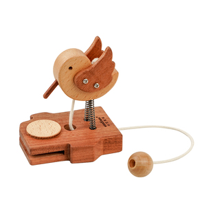 有风小院同款啄木鸟门铃木质拖拉响板民宿创意摆件儿童玩具