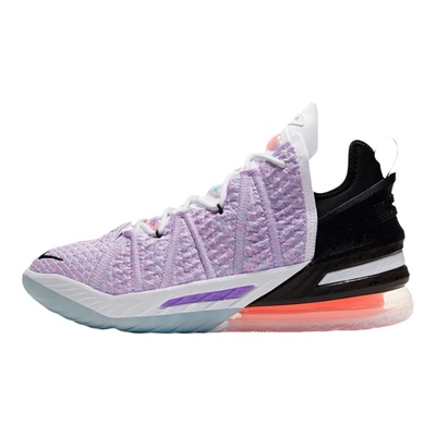 Nike Lebron 18 Graffiti Print 男女淡紫黑中帮篮球鞋CQ9284-900