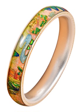 银千造江山如画足银999手镯