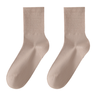 浪莎袜子女士抗菌防臭长筒袜纯棉秋冬季加厚中筒2025新款运动女袜