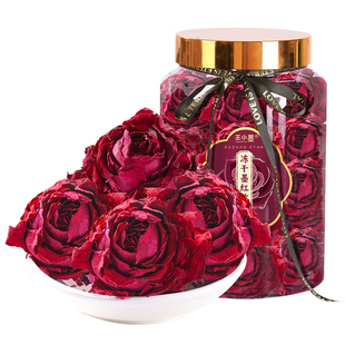 云南墨红玫瑰大罐冻干玫瑰花干精选大朵食用重瓣玫瑰花冠茶泡茶