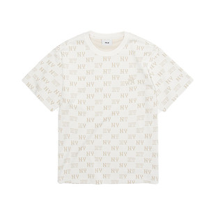 26新款MLB情侣短袖男女NY复古老花满印宽松休闲运动T恤3ATSM0163