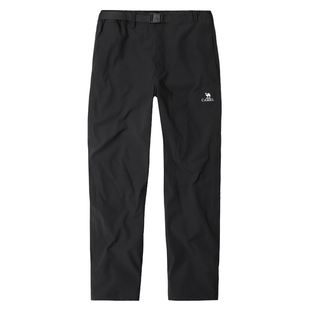 骆驼户外冲锋裤男春秋防水防风登山滑雪裤摇粒绒加厚保暖硬壳裤