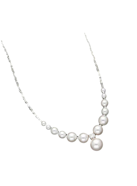 施家珍珠碎银子项链镶嵌吊坠