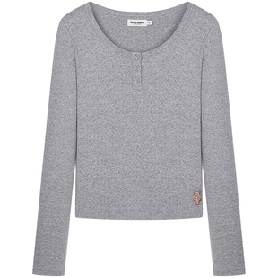 TEENIEWEENIE bearnova【精梳棉】2025年秋季新款提花针织长袖T恤