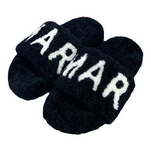 真皮羊羔毛拖鞋女家居2024秋冬季新款字母松糕厚底毛毛拖鞋女外穿