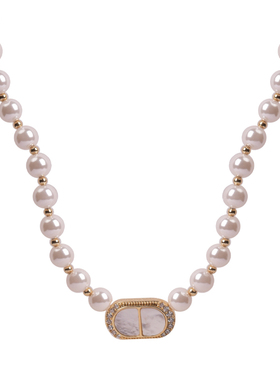 设计感小众猪鼻子珍珠项链