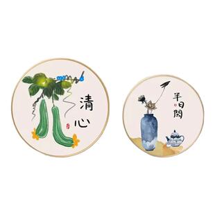 餐厅钻石画方钻满钻水果蔬菜圆形现代简约粘点钻十字绣饭厅贴钻画