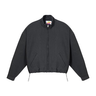 CLP灰色宽肩阔型加绒夹克棉服外套男宽松阔型休闲夹棉保暖短款潮