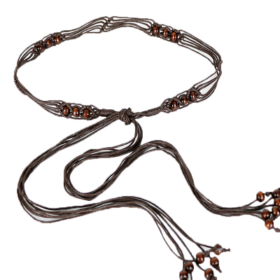 休闲百搭编织细腰带女配裙子