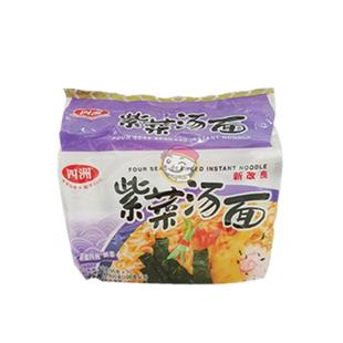 四洲紫菜海苔汤面100g*4连包方便面速食泡面懒人健康代餐休闲食品