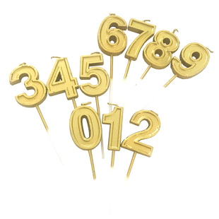 金色数字生日蜡烛 镀金0-9蛋糕蜡烛 生日情人节520表白甜品台装饰