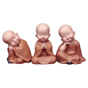 手办慧能小和尚禅意娃娃创意个性茶桌车内装饰品可爱车载汽车摆件