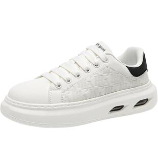 HLA/海澜之家男鞋新款秋冬时尚印花厚底板鞋百搭增高休闲鞋增高鞋