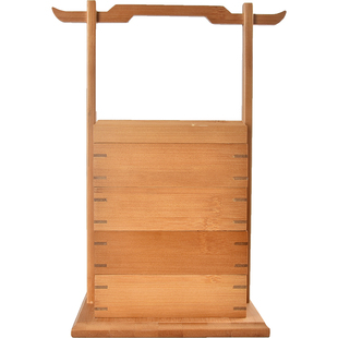 君器竹制提篮干果零食盒户外茶点盒多层收纳盒手提便携茶室食盒子