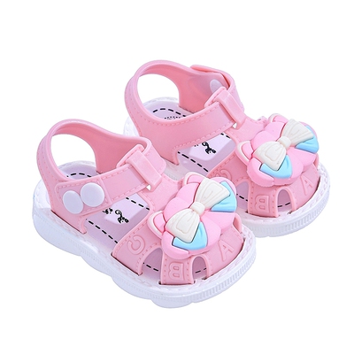 女童凉鞋夏季可爱包头公主鞋防滑软底防踢婴幼儿0-3岁宝宝学步鞋