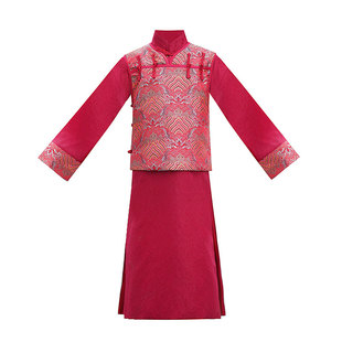 儿童汉服男童春秋中国风古装少爷公子国学演出表演服唐装马褂套装